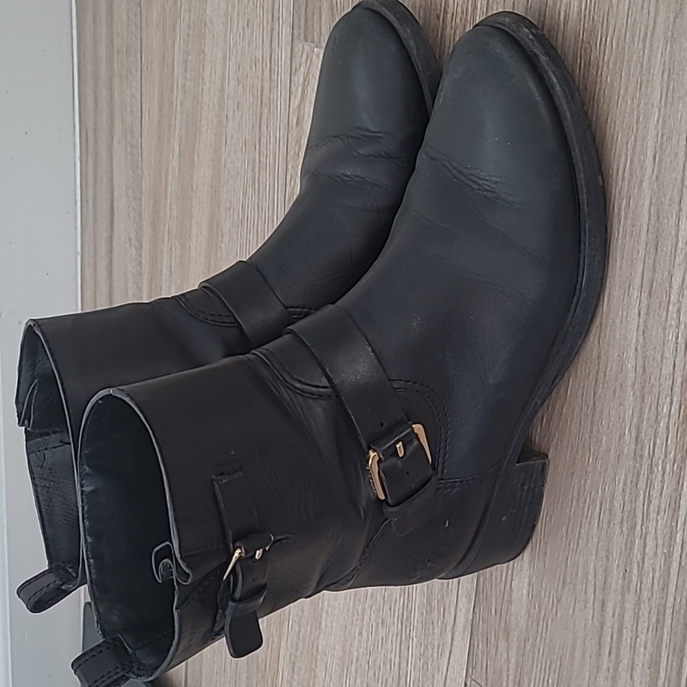 Leather Tory Burch moto boots